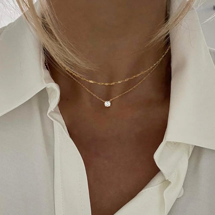 Diamond Necklaces for Women K Gold/Sterling Silver Choker Necklace Simple Gold Plated Jewelry Necklaces for Women Gifts