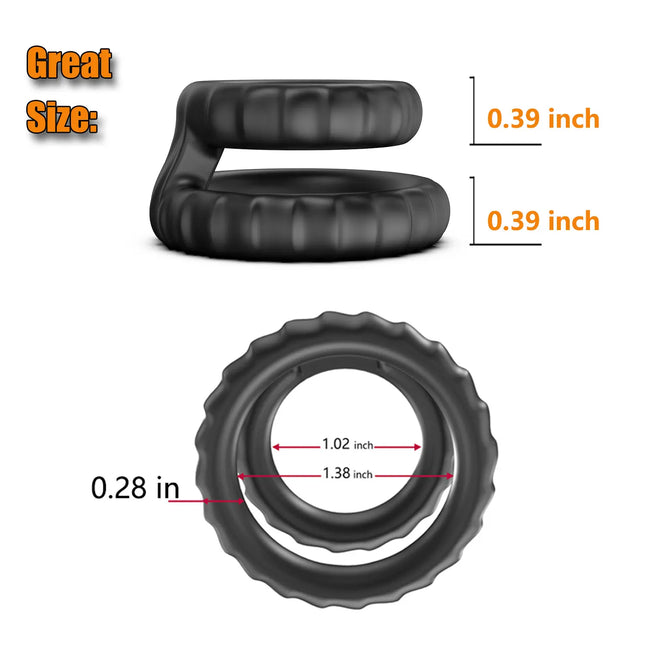Penis Enlargement Silicone Ring - Reusable Newest Design, Delayed Ejaculation Dick Enlarger Adult Sex Toy for Men