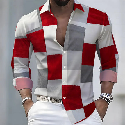 2026 New Men's Striped Long-Sleeved Shirt - Stylish, Business Casual, and Comfortable Men's Top, Suitable for Various Occasions.