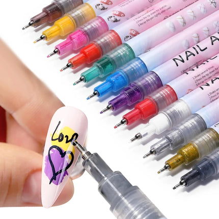 3-18pcs/set Nail Art Graffiti Pen Nail Marker Drawing Abstract Lines Fine Detail Floral Design Waterproof Nail Painting Manicure