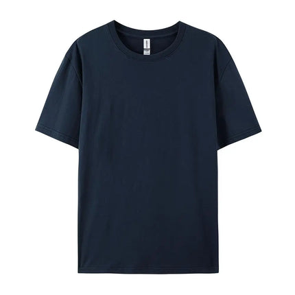 100% Cotton Solid T-shirts Men Women Short Sleeve Fashion Brand Trend Casual Soft Clothing Tees Customized Products Summer Tops