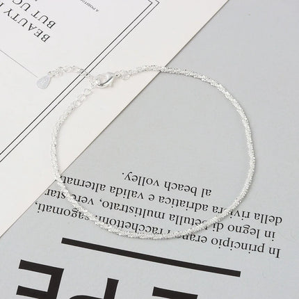 Buyee 925 Sterling Silver Female Simple Anklet Chain Foot Legs Anklet for Women Fashion Star Fine Jewelry Anklets Chain