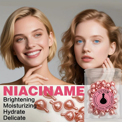 Niacinamide Facial Essence Capsules, Containing Retinol, Olive Fruit Oil, Gardenia Extract, Brighten Skin Tone, Moisturize and Hydrate, and Smooth and Refine Skin (0.5Gx30 Capsules)/Bag