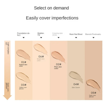Foreverkey Concealer Cream Liquid Foundation For Dark Eye Circles Pimple Mark Waterproof Longlasting Smooth Makeup 10g