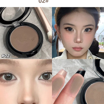 3D Nose Shadow Matte Cement Gray White Face Contouring Press Powder Natural Brightening Highlighter Face Bronzer Contour Makeup