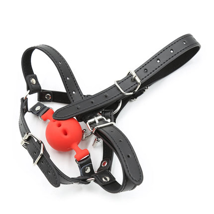 Couples Cosplay Open Mouth Gag BDSM Bondage Restraints Breathable Ring Harness Strap Fetish Silicone Gag Ball Sex Toys For Women