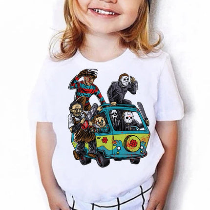 Kids Chucky Children Satan Halloween Horror Ghost Tee Manga Y2K Designer T Shirt Funny Anime Clothes Kid Girl Boy Tops Tees