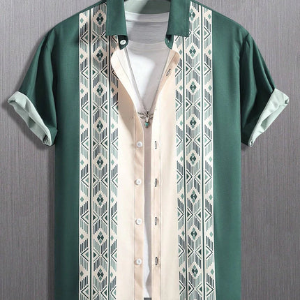 Vintage Men Shirts Sets Summer 3D Print Beach Short Sleeve Shirt Shorts Casual Trip Mens Hawaiian 2 Piece Suit S-5XL Man Blouse