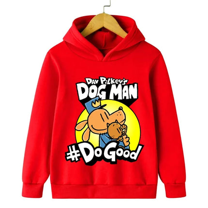 Spring Dog Man Hoodie Kids Clothes Girls Boys Cartoon Hooded Sweatshirts Autumn Long Sleeve Outerwear DOGMAN Children Clothing