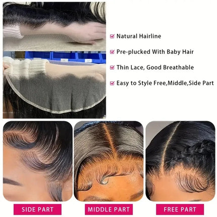 13x6 Lace Frontal Human Hair 4x4 5x5 Lace Closure Human Hair Straight Hair 6x6 Closure Transparent 13x4 Ear to Ear Lace  Frontal