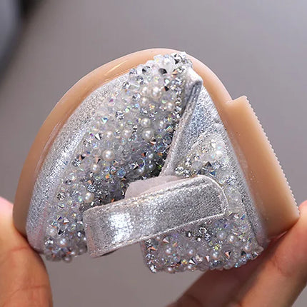 Autumn Girls Rhinestone Leather Shoes 2022 Spring Pearl Bow Princess Shoes Soft Children Baby Toddler Single Shoes G06