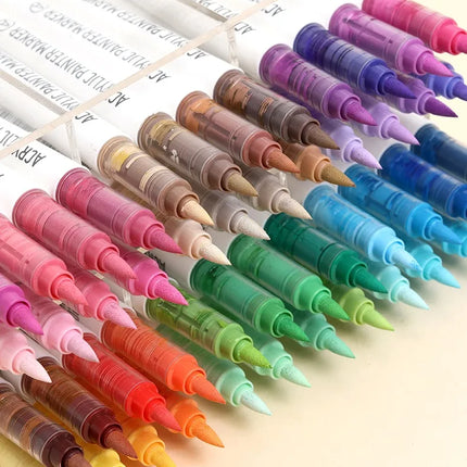 LANGUO 171/9 Colors Direct Liquid Acrylic Paint Pens Brush Marker for Rock Painting Stone Canvas DIY Art Supplies Stationery