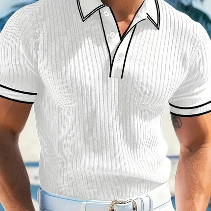 New Men's Polo Short-sleeved Shirt Solid Color For Men Business Casual And Trendy Summer New Men's Short-sleeved Polo Shirt