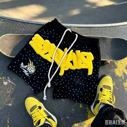 2026 Harajuku Men's Shorts Letter-printed Sweatpants Fashion Quick-drying Shorts Street Hip Hop Breat Y2K