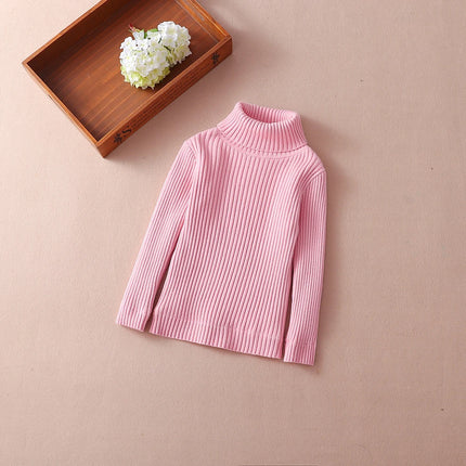 Kids Sweater Children Solid Pullover 2024 New Winter Boys Girls Turtleneck Knitted Sweaters Warm Tops Clothing for 4-12 Years
