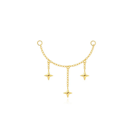 CANNER 1PC 925 Sterling Silver Chain Tassel Piercing Earrings Chain Charm Accessories For Woman Shiny Earring Fine Jewelry Gift