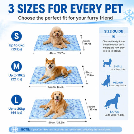 Pet Cooling Mat Water Injection Cool Pad for Dogs Cats Waterproof Wear Resistant Summer Cooling Cushion Pet Bed Accessories