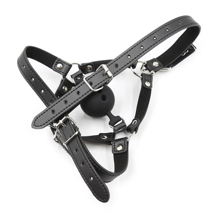 Couples Cosplay Open Mouth Gag BDSM Bondage Restraints Breathable Ring Harness Strap Fetish Silicone Gag Ball Sex Toys For Women