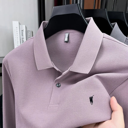 2025 New 100% Cotton High-end Brand Men's Long-sleeved Polo Shirt Autumn Fashion New Luxury Original Embroidery Top Golf T-shirt