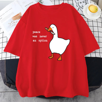 Peace Was Never An Option Prints Mans Cotton Tee Clothing Creativity All-math Short Sleeve Fashion Casual Loose Tops Men T-Shirt