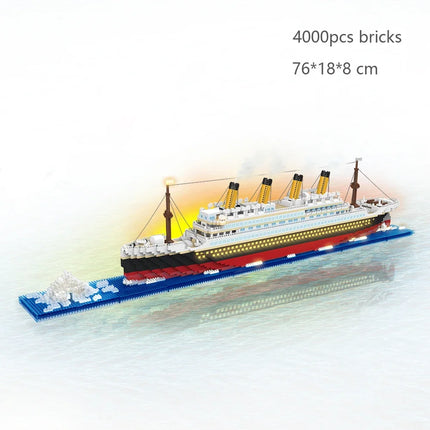 KNEW BUILT Titanic 3D Plastic Model Ship Building Blocks for Adults Micro Mini Bricks Toys Kits Assemble Cruise Boat Kids Gift