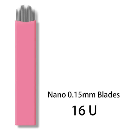50pcs/Box Pink 0.15mm Microblading U Shape Needles Permanent Makeup Eyebrow Tattoo Manual Nano Blades Needles