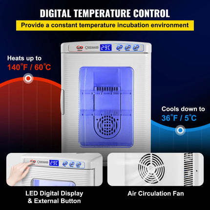SucceBuy 25L Reptile Incubator Scientific Lab Automatic Incubator Egg Breeding Hatchery Work for Thermostats Snakes and Turtles