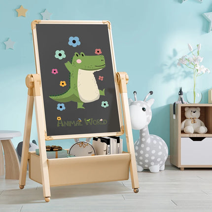 Children's magnetic dust-free drawing board, household small blackboard with stand, erasable doodle whiteboard for babies