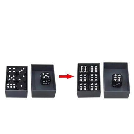 Miracle Dice 7 Black Die and Box Dice Number Change Close up Magic Tricks Mentalism Magicians Prop Gimmick Accessory Illusion