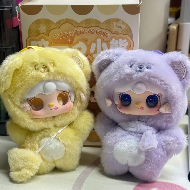 Yooki V4 Takes A Bite Bear Series Plush Blind Box Creative Cute Doll Backpack Pendant Keychain Mysterious Box Surprise Fun Gifts