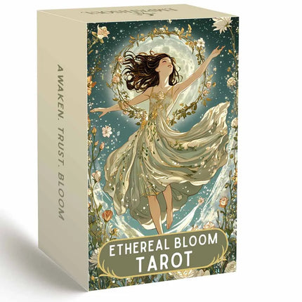 Ethereal Bloom Tarot Cards Deck, 78 Pieces, 13x8 Cm,  Trust Flower Theme, Includes Paper Guide Card Games
