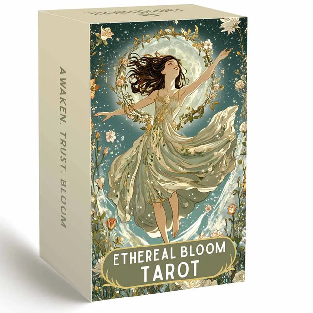 Ethereal Bloom Tarot Cards Deck, 78 Pieces, 13x8 Cm,  Trust Flower Theme, Includes Paper Guide Card Games