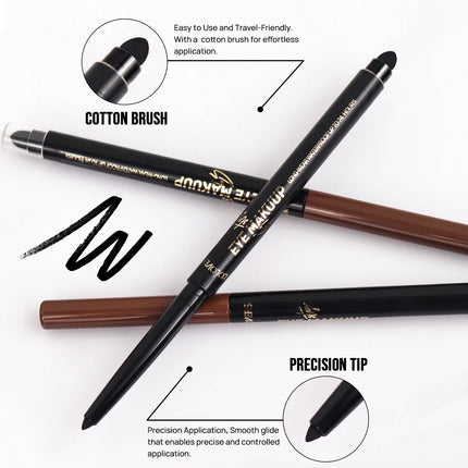 1PC Waterproof and Sweat-proof, Black/brown/white, Anti-smudge, High Pigment, Eyeliner Pen, Suitable for Date and Daily Needs