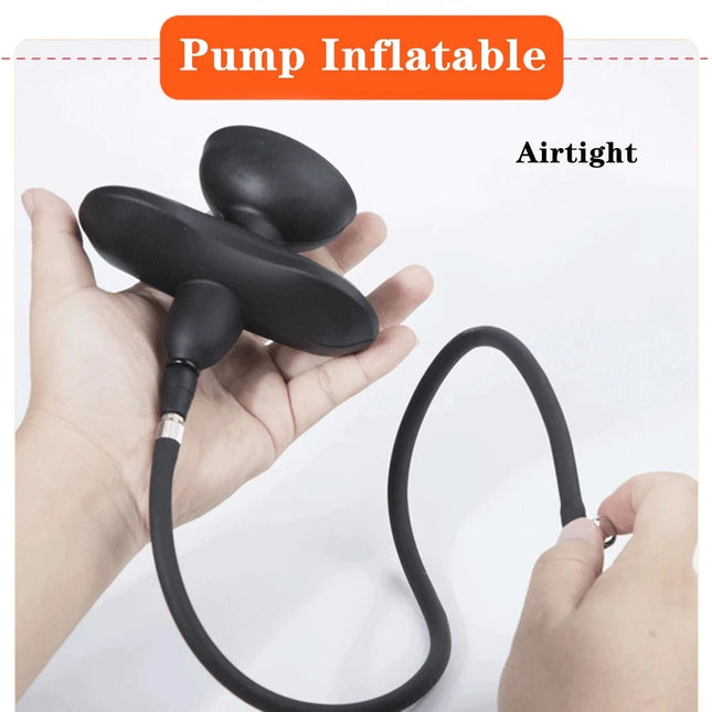 Flexible Size Silicone Mouth Gag BDSM Ball Accessory Inflatable Plug with Detachable Pump for Erotic Restraint Sex Game Play Toy