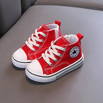 Chaussures en toile mi-montantes pour enfants Chaussures pour enfants décontractées confortables à semelle souple pour garçons et filles Chaussures de planche antidérapantes et respirantes