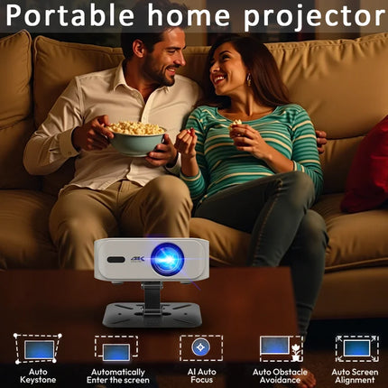 4K UHD Projector 35000 Lumens Android WiFi 6 BT5.2 Native1080P Full HD Home Theater Movie Projector Auto Focus Smart Proyector