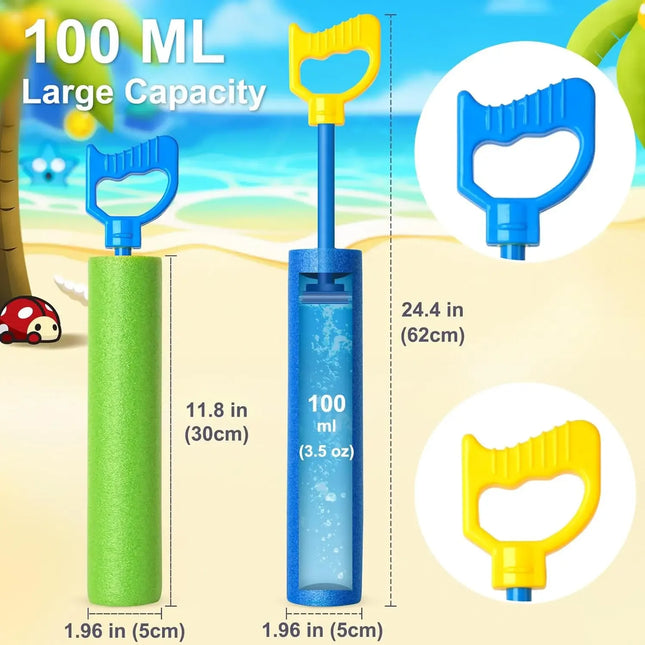 Children's water toy big water gun EVA foam pull type summer multi person interactive water swimming pool color random