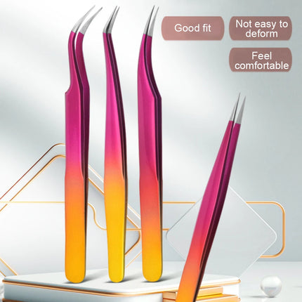 New 1Pc Eyelash Tweezers Anti-static Non-magnetic Professional Pincet 3D Eyelash Extension Tweezer 100% Closure Makeup Tool
