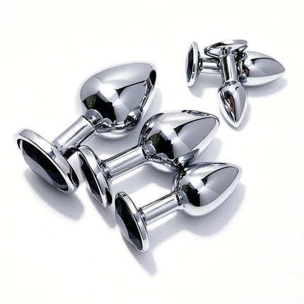 5 Size butt plug Metal anal plug Jewelry base beginner to expert G-point massage dildos adult women toys adult men toys