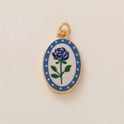 Simple and versatile color blocking butterfly love flower DIY pendant accessories gold-plated color preservation