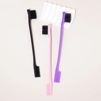 Professional hairdressing edge brush, anti-static double headed edge brush, hairdressing salon tool, special for real hair wigs