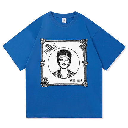 Bruno Mars The Romantic Tee Shirt 2026 New Album Retro Men/women Clothing Harajuku High Quality Tops Cotton TShirts Vintage