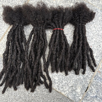 4-8 Inch 100% Human Hair Inter Loc Extensions 0.6cm Width Full Handmade Dreadlock Extensions for Men Women Kids Can Be Dye