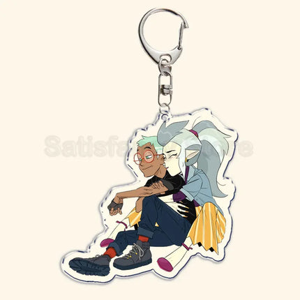 The Owl House Keychain Luz Noceda King Eda Hooty Acrylic Key Chain Pendant Key Ring Keychains for Bag Pendant Aaccessories Gift