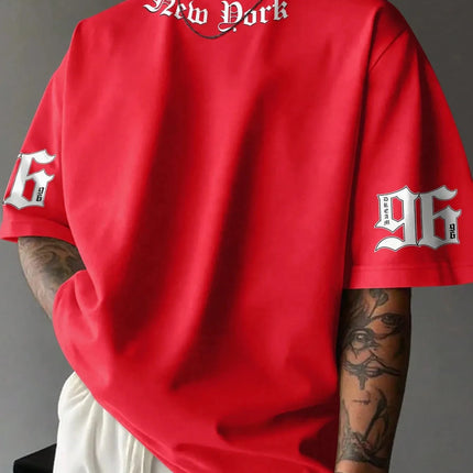 The new men's T-shirt for the summer of 2025 features a casual fashionable comfortable and breathable 3D letter pattern print