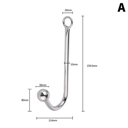 [Y]Stainless Steel Anal Hook With Anal Beads Hole Anal Hook Metal Butt Plug Anal Sex Toys Adult Product No Vibrator For Men