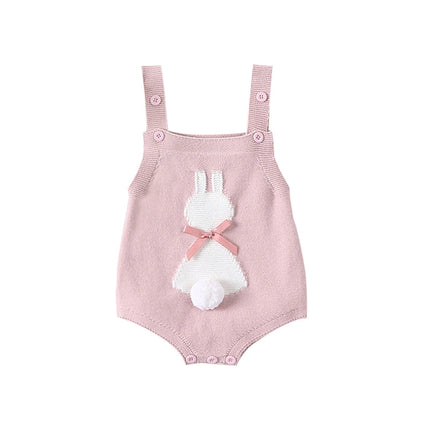 Citgeett Summer Easter Infant Baby Girls Overalls Sleeveless Bunny Print Bow Bodysuit Spring Outfit Clothes