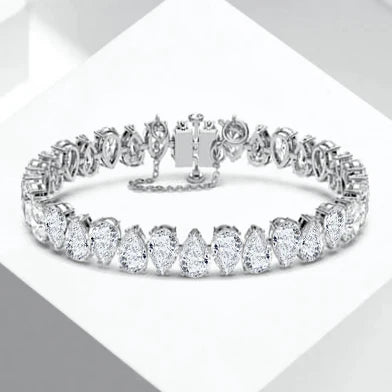 Customized 10K 14K 18K White Gold 3mm 3.5mm Stone Size CVD HPHT Lab Grown Diamond Jewelry Bracelet MSB-505