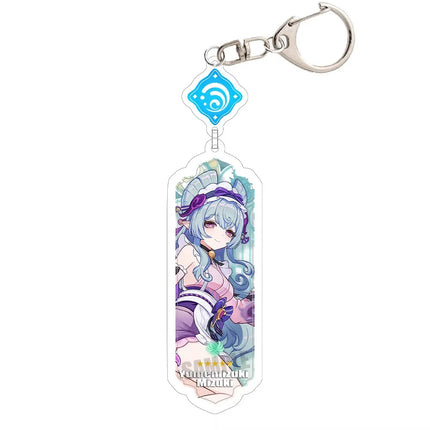Anime Keychain Linnea Flins Durin Mualani Furina Arlecchin Key Chain Accessories Genshin Impact Cute Bag Pendant Key Ring Gift