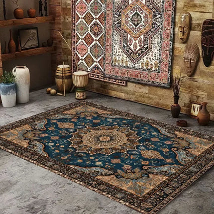 Persian American Retro Carpet Large Area Living Room Decoration Home Ethnic Style Bedroom Rug Cloakroom Lounge Soft Washable Mat